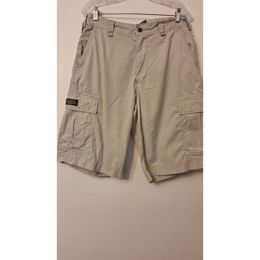 Vintage POLO JEANS COMPANY Men's Military Surplus Cargo Shorts Ivory Khaki Sz 31